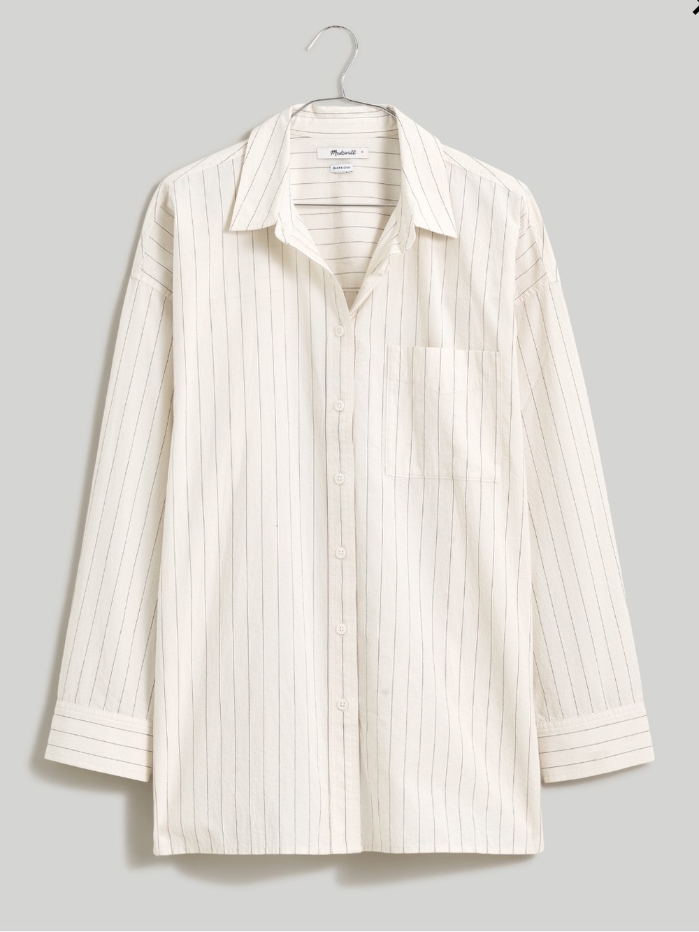 Madewell The Signature Poplin Oversized Shirt in Stripe size medium - Picture 8 of 12